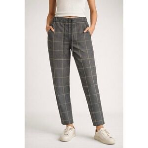 NWOT Joe Fresh Gray Windowpane Plaid Print Women's Pants Size 8